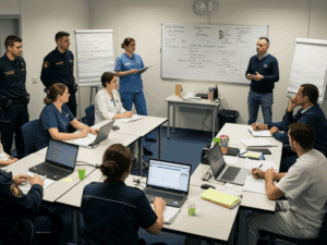 meeting of different staff in prison